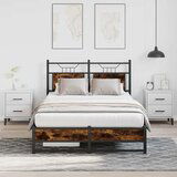Maison Chic Posteljni okvir - Dvoposteljna postelja - Zakonska postelja brez vzmetnice hrast 120x190 cm inženirski les-J11885, (21763393) | Shoptok.si