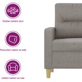  Trosjed od tkanine svjetlosivi 180 cm Slike