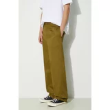 MAISON KITSUNÉ Pamučne hlače Relaxed Chino boja: zelena, ravni kroj, MM01106WW0078