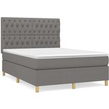  Box spring postelja z vzmetnico temno siva 140x200 cm blago, (20724836) | Shoptok.si