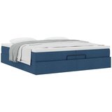  Otomanski okvir kreveta s madracima plavi 200x200cm tkanine | shoptok.hr