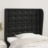  Uzglavlje s ušima crno 93x23x118/128 cm od umjetne kože | shoptok.hr