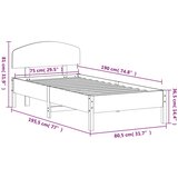  Okvir kreveta bez madraca 75 x 190 cm od masivne borovine | shoptok.hr