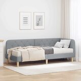 vidaXL Kotna postelja z vzmetnico Svetlo siva 80 x 200 cm blago | Shoptok.si