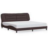  Okvir kreveta s LED-om bez madraca Hvar tamnosmeđi 200x200 cm od tkanine | shoptok.hr