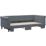 vidaXL Izvlečna dnevna postelja temno siva 90x200 cm žamet | Shoptok.si