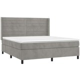  Box spring postelja z vzmetnico svetlo siva 160x200 cm žamet, (20902245) | Shoptok.si