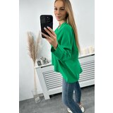 Kesi Cotton blouse with rolled-up sleeves green Cene
