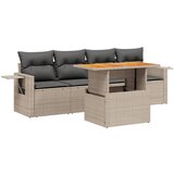 Maison Chic Seti vrtnega pohištva - Vrtna garnitura - Vrtni pohištvo set 5-delna z blazinami siv poli ratan, (21819995) | Shoptok.si
