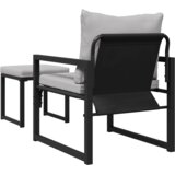 vidaXL Sjedeća garnitura za vrt 4 pcs Crna 61 x 72.5 x 71 cm Čelik | shoptok.hr
