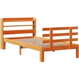 vidaXL Okvir kreveta s uzglavljem voštano smeđi 100x200 cm od borovine | shoptok.hr