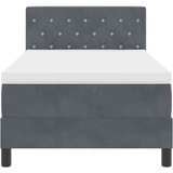 Box Spring Krevet s Madracem &amp LED Tamno Siva 90x200 cm Baršun | shoptok.hr