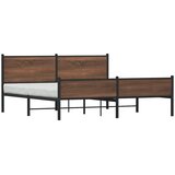  Metalni okvir kreveta bez madraca smeđa boja hrasta 183x213 cm | Eponuda.com