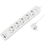 Logilink Produžni kabl sa zaštitom 5 utičnice, 1X USB- A, 1X USB- C 1.5m LPS280U | Eponuda.ba