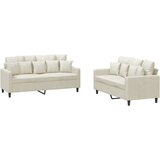 Maison Chic Sedežna garnitura - kavč 2-delna z blazinami krem žamet, (21728705) | Shoptok.si