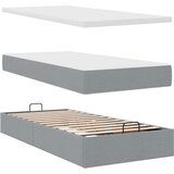  Otomanski okvir kreveta s madraca svijetlosivi 90x190cm tkanine | shoptok.hr