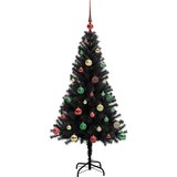 vidaXL Božično drevo med 150 LED z stojalom Črna 150 cm PVC | Shoptok.si