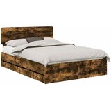  Krevetna konstrukcija s ladicama Dimljeni Hrast 140 x 190 cm | shoptok.hr