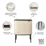 Bež željezna kanta za smeće na dodir 36 l Bo Touch Bin –