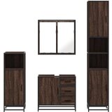 vidaXL 4-dijelni set kupaonskog namještaja boja smeđeg hrasta drveni | shoptok.hr