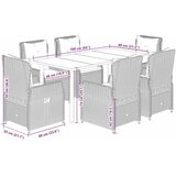  7-dijelni vrtni blagovaonski set s jastucima crni od poliratana Crna 160 x 80 x 74 cm | shoptok.hr