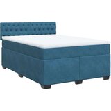 vidaXL box spring postelja z vzmetnico modra 140x190 cm žamet, (21310479) | Shoptok.si