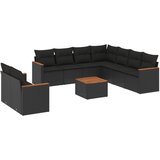  10-dijelni set vrtnih sofa s jastucima crni od poliratana | shoptok.hr