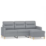 Maison Chic kavč - Sofa - Kanape trosed s stolčkom za noge svetlo siv 180 cm blago, (21727708) Cene