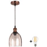 Brilagi LED luster na sajli R GLASS 1xE27/60W/230V Ø 17 cm bakarna/zadimljeno bež Cene