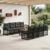  Set vanjskih sofa 9 kom. Crna i tamno siva poliratan | shoptok.hr