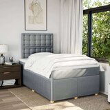 vidaXL Boxspring postelja z vzmetnico svetlo siva 120x190 cm blago | Shoptok.si