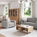  3-delna sedežna garnitura s blazinami v obliki oblaka, siva tkanina, (22054354) | Shoptok.si