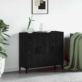vidaXL s pohranom s vratima Crna 90 x 34 x 80 cm Konstruirano drvo Cijene