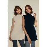 Trendyol Navy Blue-Stone 2-Piece High Neck Sleeveless Underwear Tunic | Eponuda.ba