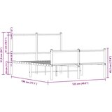 vidaXL Metalni okvir kreveta s uzglavljem i podnožjem 120 x 190 cm | shoptok.hr