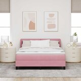 Krevet s opruga kutije Ružičasta 140 x 190 cm Baršun | shoptok.hr