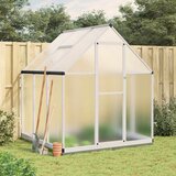 vidaXL Rastlinjak z okvirjem srebrn 169x169x202 cm aluminij Cene