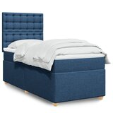  Krevet s oprugama i madracem plavi 100 x 200 cm od tkanine | shoptok.hr