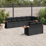 vidaXL 8-dijelni set vrtnih sofa od poliratana s jastucima crni | shoptok.hr