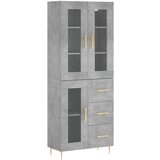 vidaXL Visoka komoda betonsko siva 69,5x34x180 cm inženirski les, (20806039) | Shoptok.si