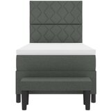 vidaXL Postelja s škatlo z ležiščem in klopjo temno siva 100x200 cm tkanina | Shoptok.si