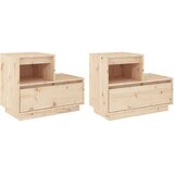  Noćni ormarići 2 kom 60 x 34 x 51 cm od masivne borovine | shoptok.hr