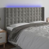  LED uzglavlje svjetlosivo 183 x 16 x 118/128 cm baršunasto | shoptok.hr