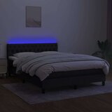  Box spring postelja z vzmetnico LED črna 140x200 cm blago, (20896738) | Shoptok.si
