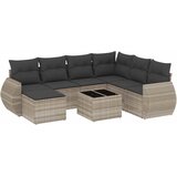  8-dijelni set vrtnih sofa od poliratana s jastucima svjetlosivi | shoptok.hr