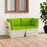 Maison Chic Vrtni kavč - Zunanji kavč dvosed iz palet z blazinami smrekovina, (22041872) | Shoptok.si