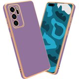  Huaweijem v sijajnem vijoličnem - zlatem - zaščitnem pokrovu, narejen iz fleksibilnega silikona TPU in z zaščito pred kamero, (20603847) | Shoptok.si