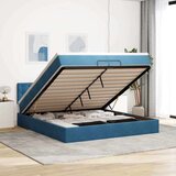  Otomanski okvir kreveta s madracima plavi 200x200cm baršunasti | shoptok.hr