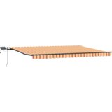 vidaXL Ručno uvlačiva tenda s LED žutom i narančastom 500x350 cm | shoptok.hr