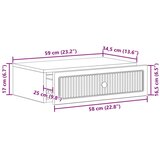 Stolna Stenska stranska miza Siva Sonoma 59 x 34,5 x 17 cm, (5000232554) | Shoptok.si